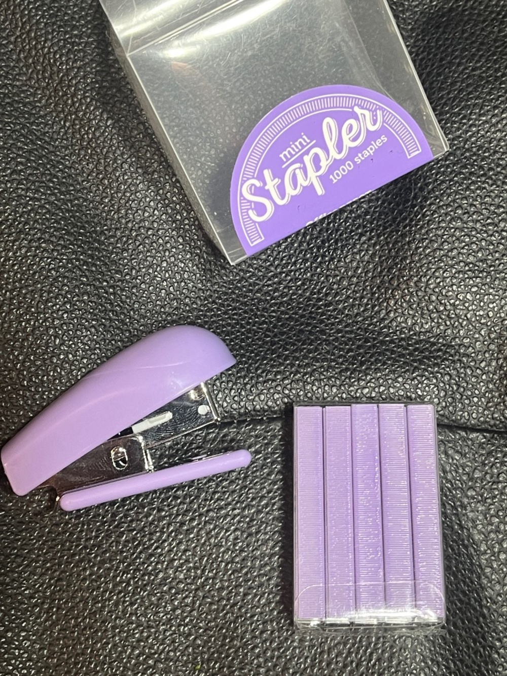 NEW Mini Stapler Light Purple w/ 1000 Staples Desk Travel dorm fee